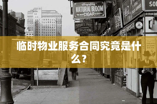 临时物业服务合同究竟是什么？