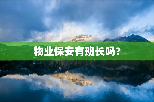 物业保安有班长吗？