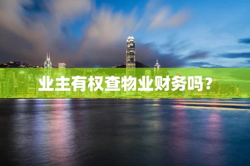业主有权查物业财务吗？