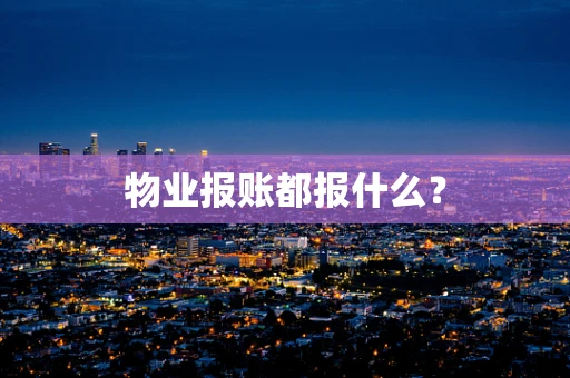 物业报账都报什么？