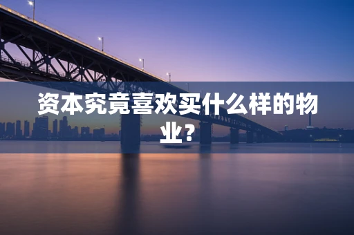 资本究竟喜欢买什么样的物业？