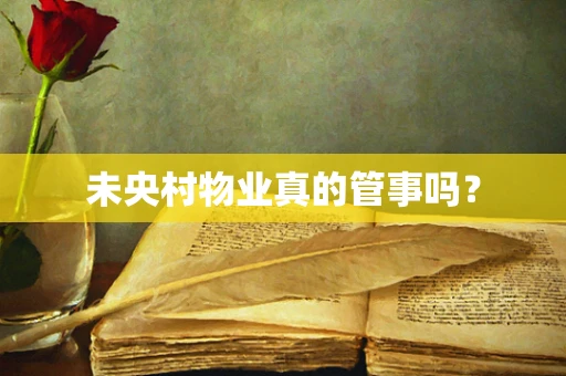 未央村物业真的管事吗？