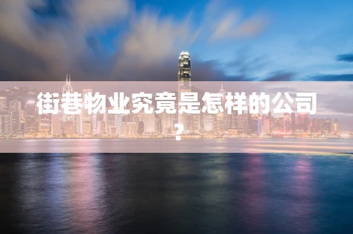 街巷物业究竟是怎样的公司？