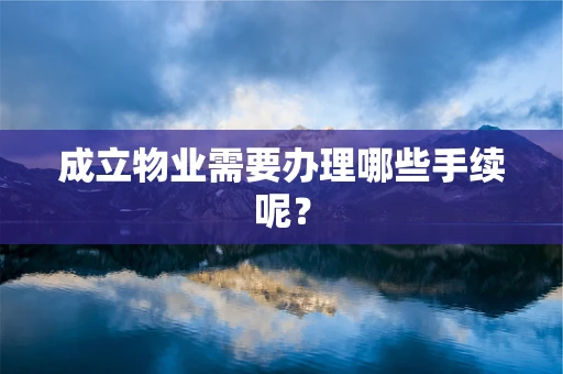 成立物业需要办理哪些手续呢？