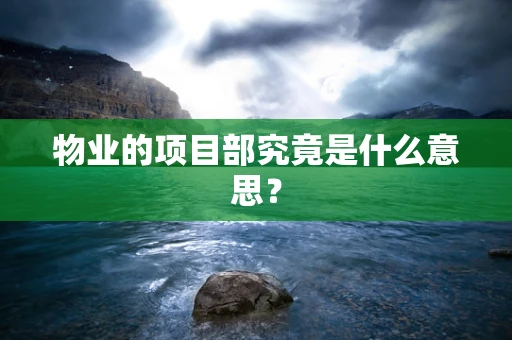 物业的项目部究竟是什么意思？