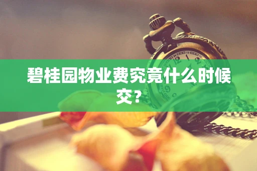 碧桂园物业费究竟什么时候交？