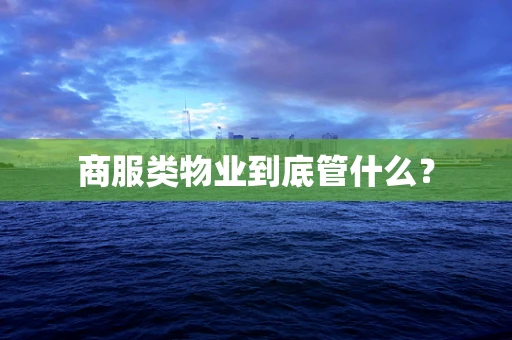 商服类物业到底管什么？
