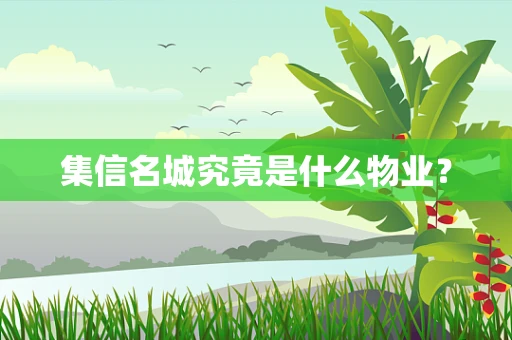 集信名城究竟是什么物业？