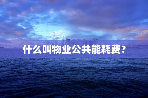 什么叫物业公共能耗费？