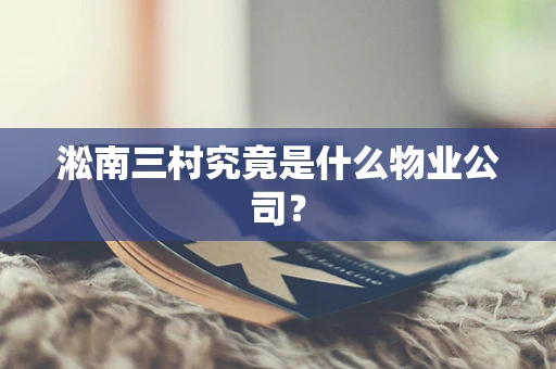 淞南三村究竟是什么物业公司？