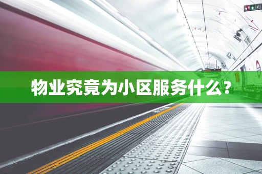 物业究竟为小区服务什么？