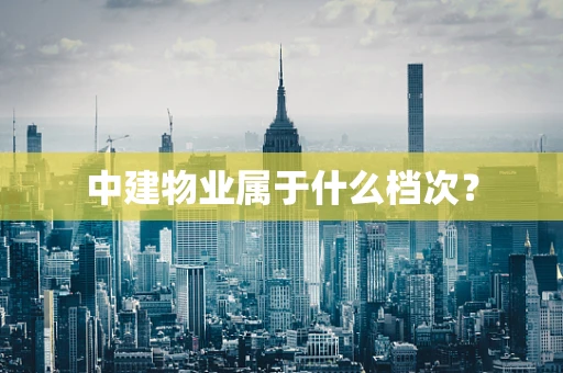中建物业属于什么档次？