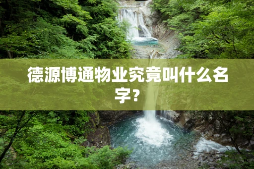 德源博通物业究竟叫什么名字？