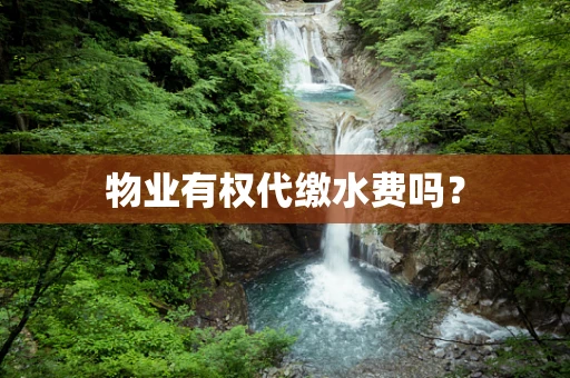 物业有权代缴水费吗？