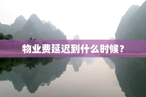 物业费延迟到什么时候？