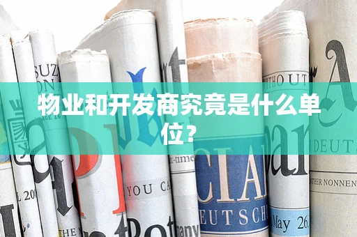 物业和开发商究竟是什么单位？