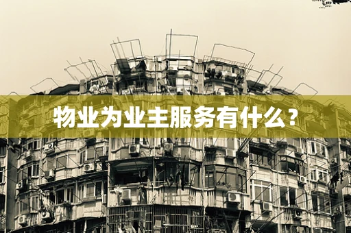 物业为业主服务有什么？