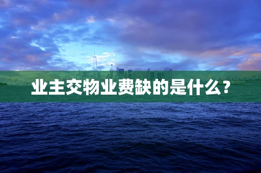 业主交物业费缺的是什么？