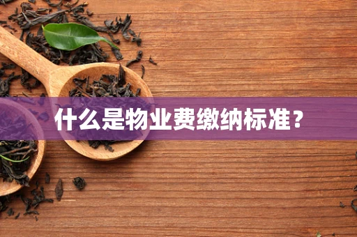 什么是物业费缴纳标准？