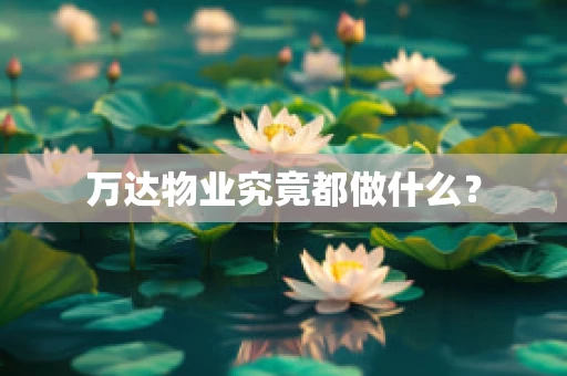 万达物业究竟都做什么？