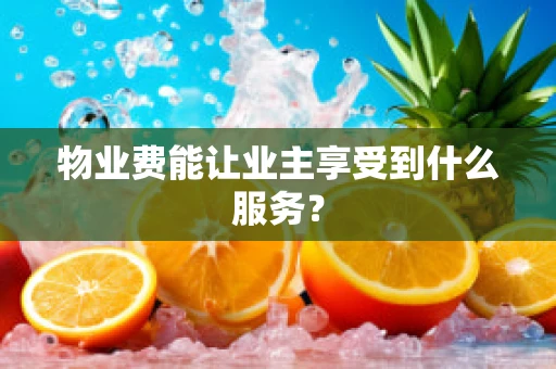 物业费能让业主享受到什么服务？