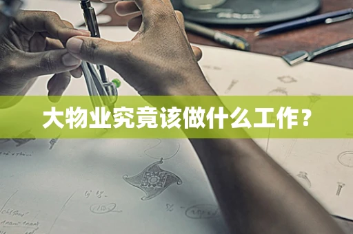 大物业究竟该做什么工作？
