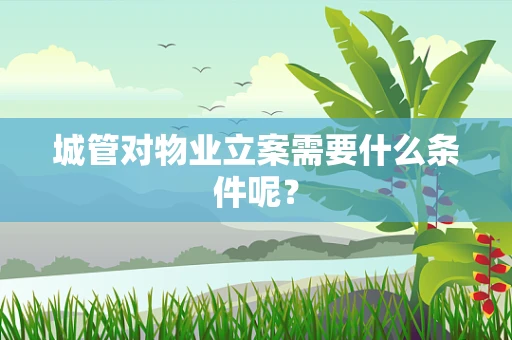城管对物业立案需要什么条件呢？