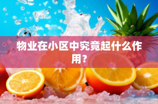 物业在小区中究竟起什么作用？