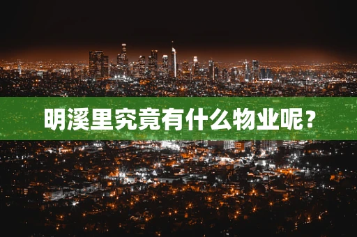 明溪里究竟有什么物业呢？