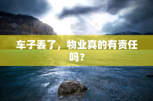 车子丢了，物业真的有责任吗？